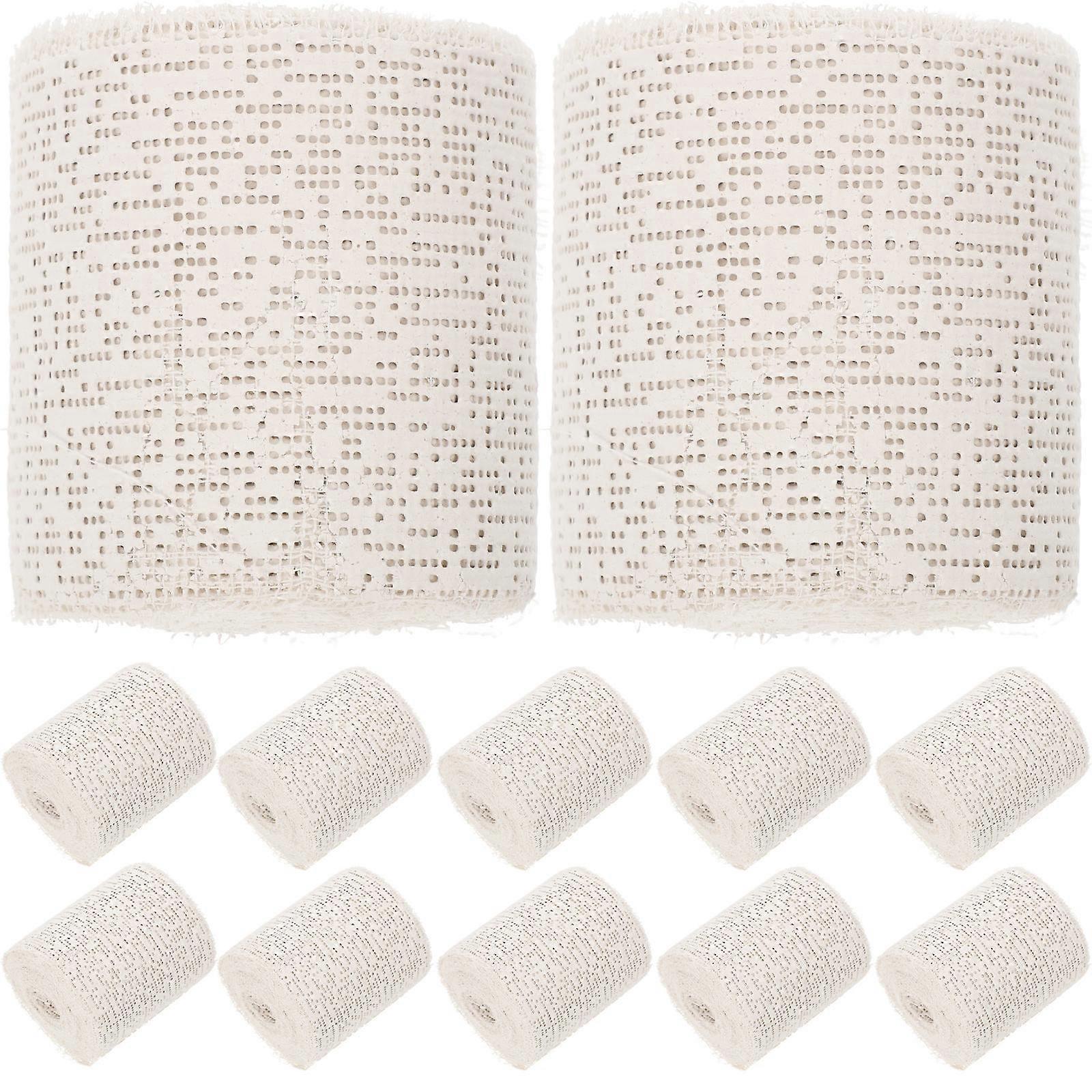 White Gauze Wrap Bandages 12Pcs for Art Projects Sculpture Making Craft Projects Body Casting Model Building Landscape Construction