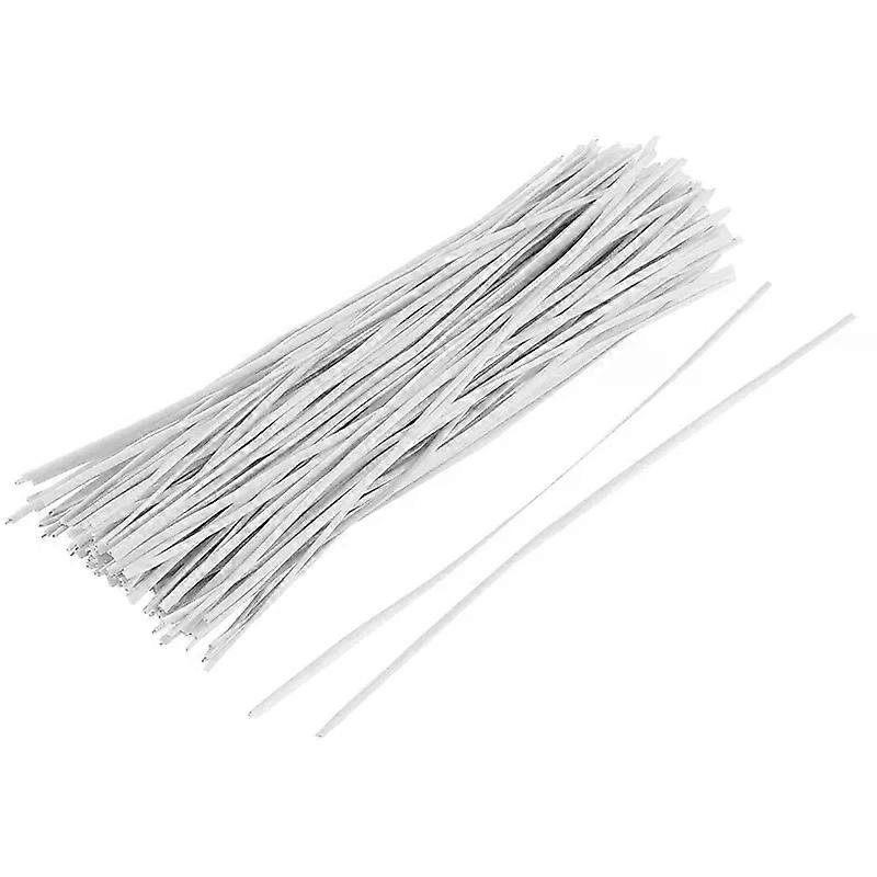 130pcs Cable Organizer Binding Packaging Wire Twist Ties White 150x22mm