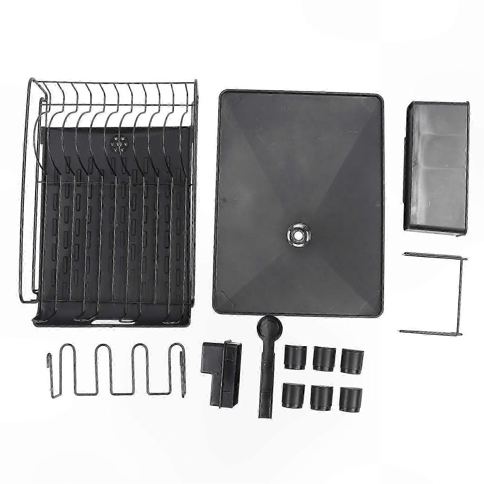 Expandable Dish Rack with Large Capacity for Kitchen Counter Use Black