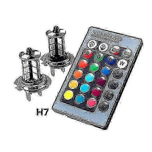 2 Pcs 9006 H4 Hb4 H7 H8 H9 H11 linguistic universal Auto Rgb Atmosphere Lamp 5050 Led Lights Car Products Accessories With Remote Control