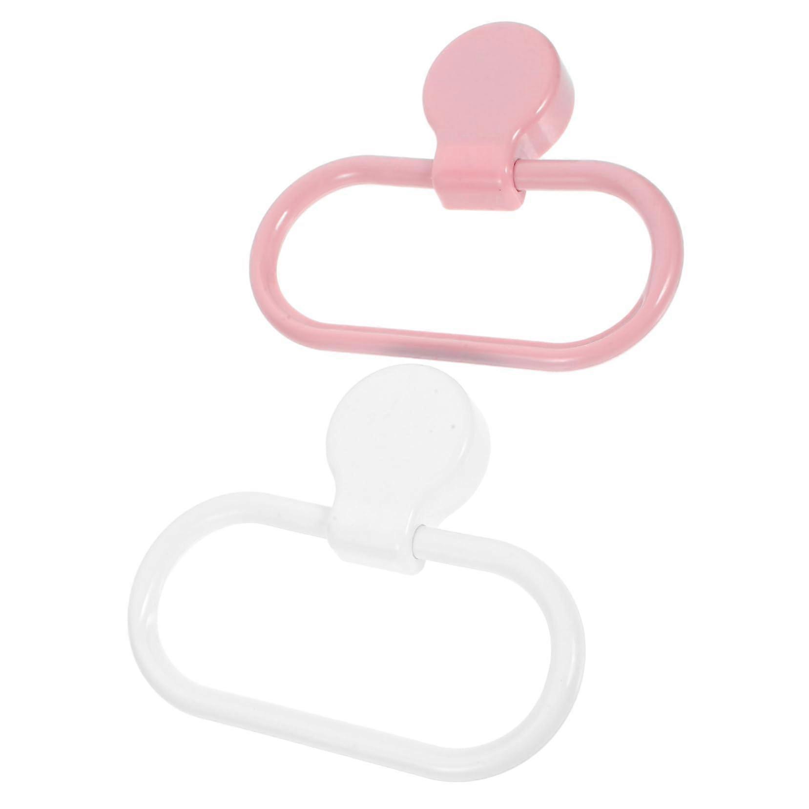 Self-Adhesive Towel Ring Set of 2 for Bathroom, Space-Saving No Drill Towel Holder, Elegant Design for Various Towels