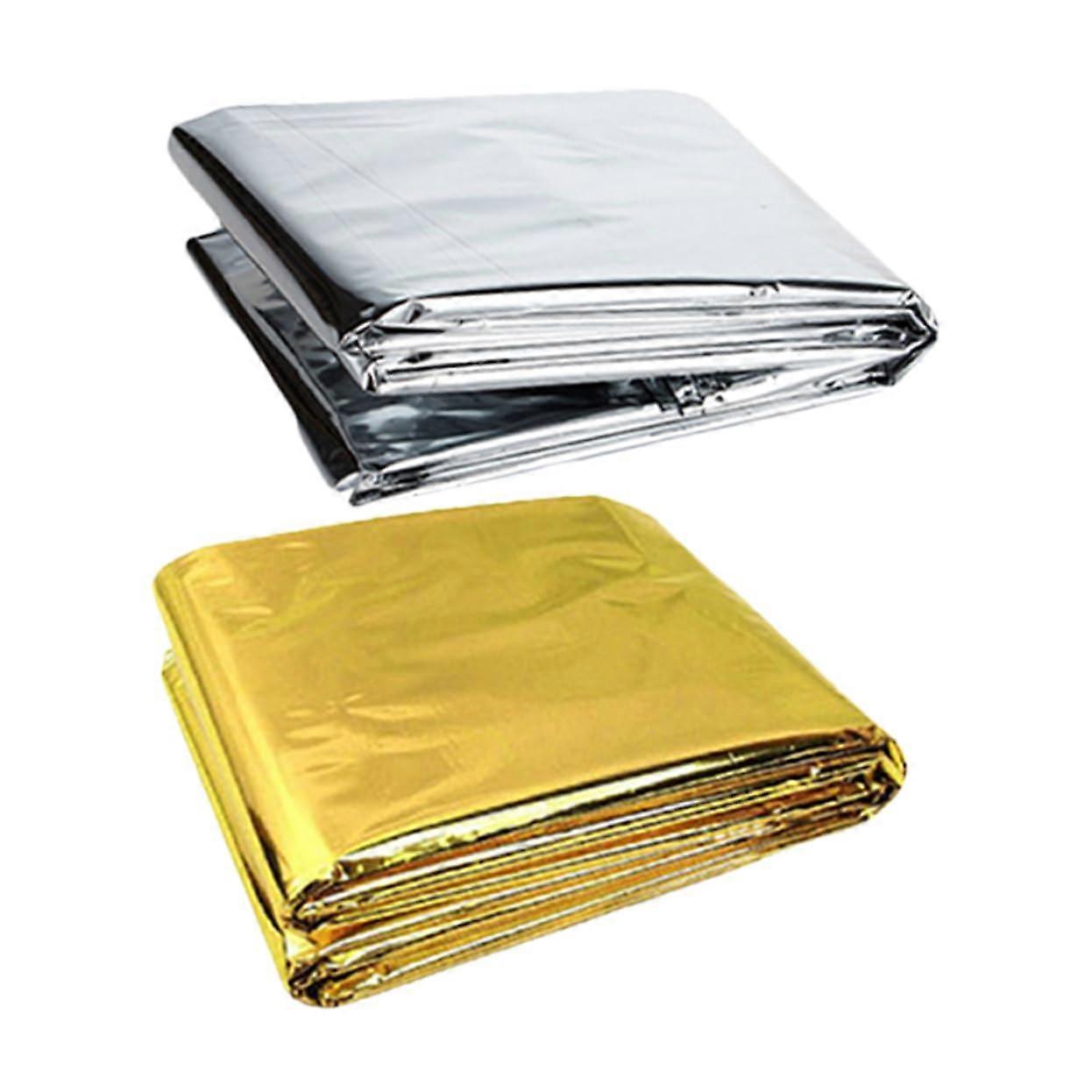 Emergency Thermal Blanket Set Compact Lightweight Insulated Blanket For Hiking, Camping, Desert Weather Protection