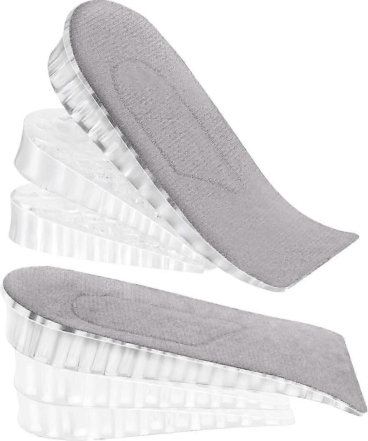 MUJIXI 2 Pairs Heel Insert Height Increase Insole Invisible Silicone Insole 3 Layer Heel Support Insoles Height Shoe Pad
