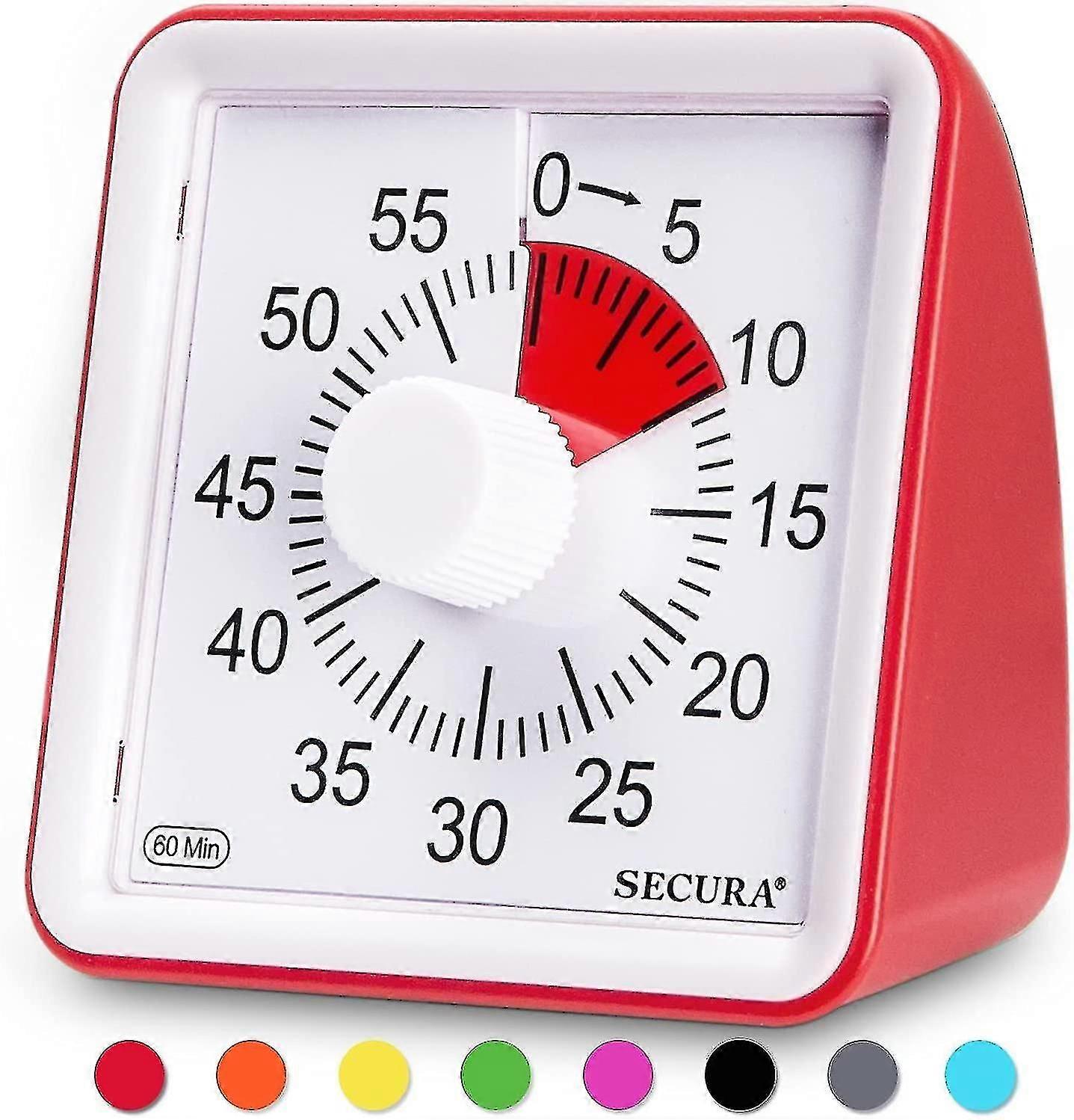 60-Minute Visual Timer  Silent Countdown Clock for Kids and Adults