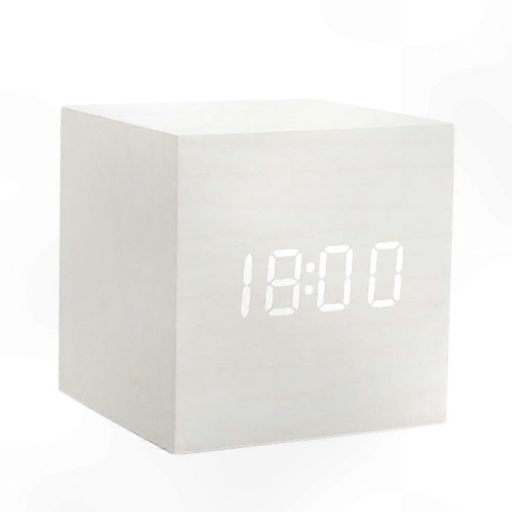 LED Alarm Clocks Temperature Electronic Clock USB/AAA Powered Clocks Sounds Control Table Clock White