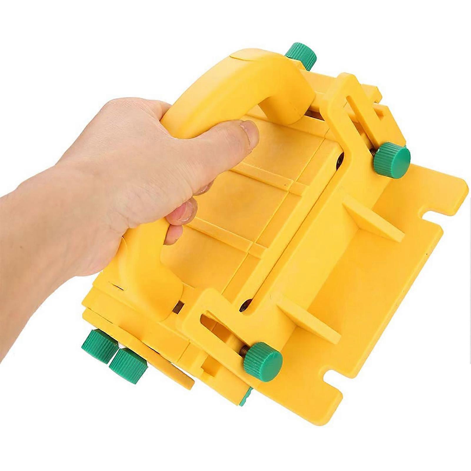 Dřevoobráběcí tlačný nástroj 3-nohý ABS stolní pila 22x10x13cm žlutá zelená