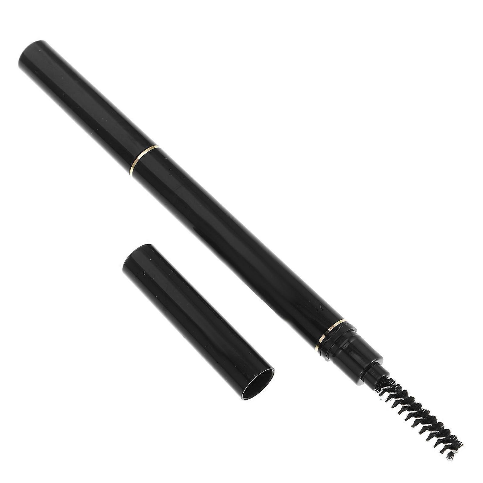 Waterproof Eyebrow Pencil Triangular Dual Head Eyebrow Makeup Tool Brown Plastic Shape and Fill 1Pack