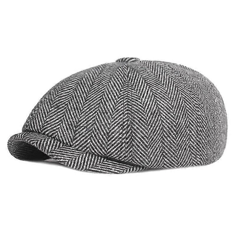 Beret Hat Herringbone Octagonal Cap Men Beret Middle-aged And Elder...
