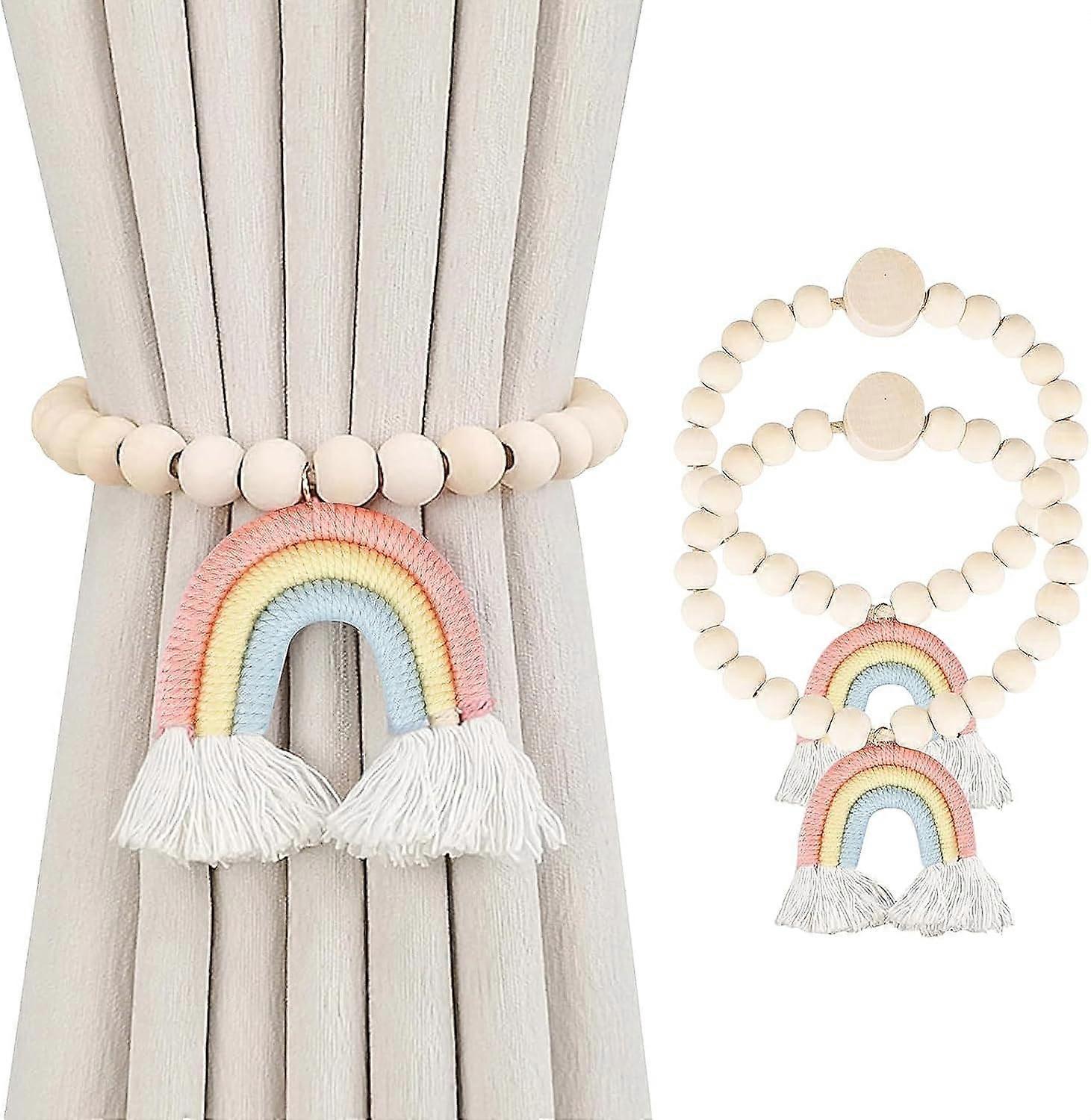 2Pieces Magnetic Curtain Tiebacks, Rainbow Curtain Tiebacks