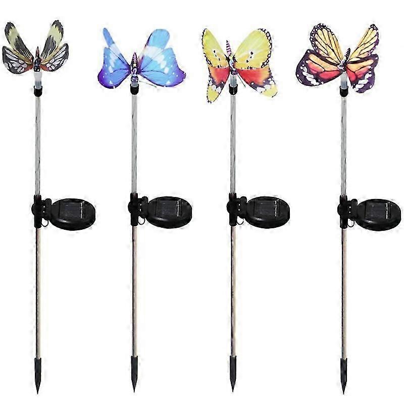 solar powered garden light butterfly waterproof ground plug
