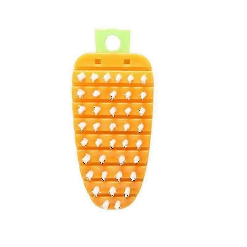 2025 Vegetable Brush Carrot Shape Fruit Vegetable Scrubber Kitchen Cleaning Brush Tool(2pcs, Orange)