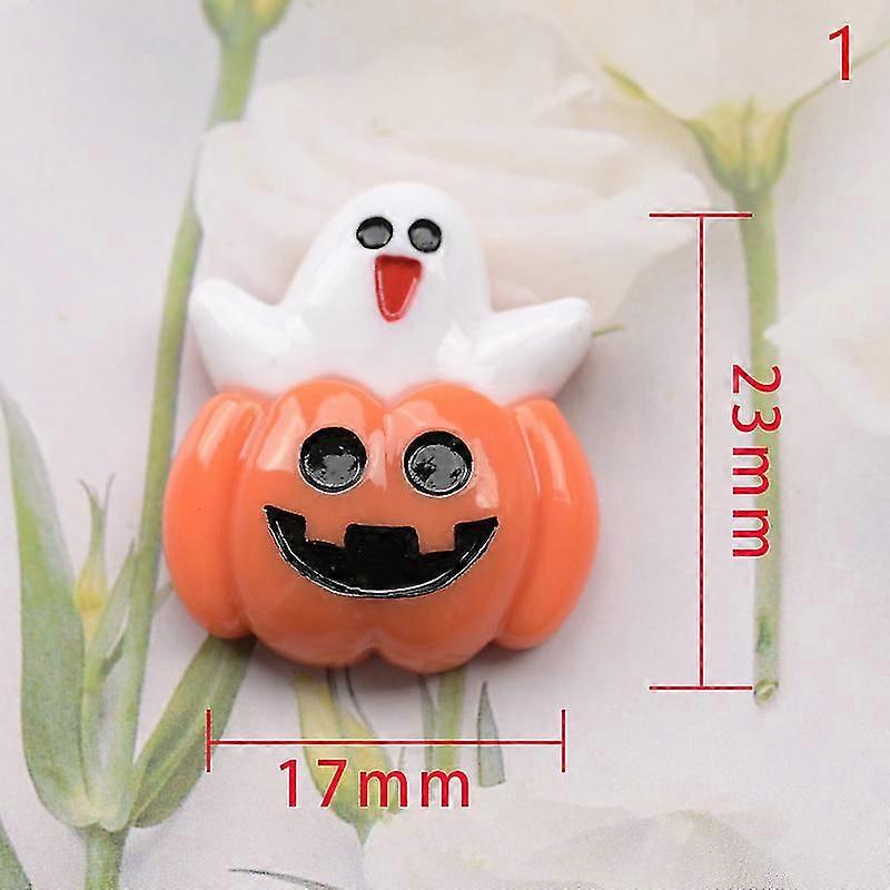 10pcs Mini Cute Cartoon Halloween Series Flat Back Diy Resin Decoration