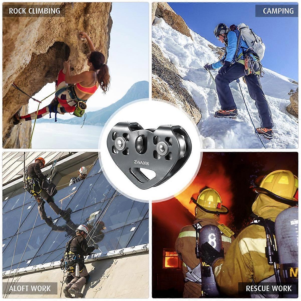 30kN Cable Trolley Pulley with Ball Bearing Climbing Caving Red