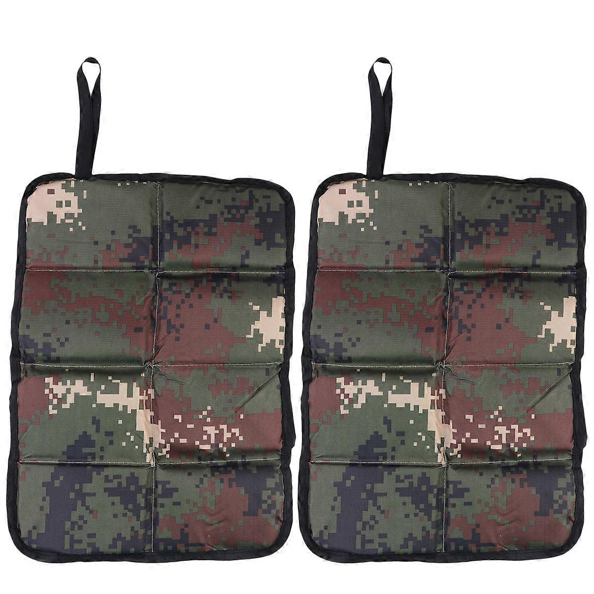 Camouflage Seat Pad Foldable Cushion Outdoor Activity Rectangular Waterproof 2Set
