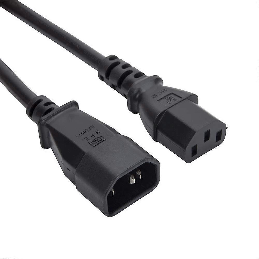 IEC Power Extension Cable C13 to C14 240V 10A 1.3M Kettle Lead Male to Female for UPS and Mains Use