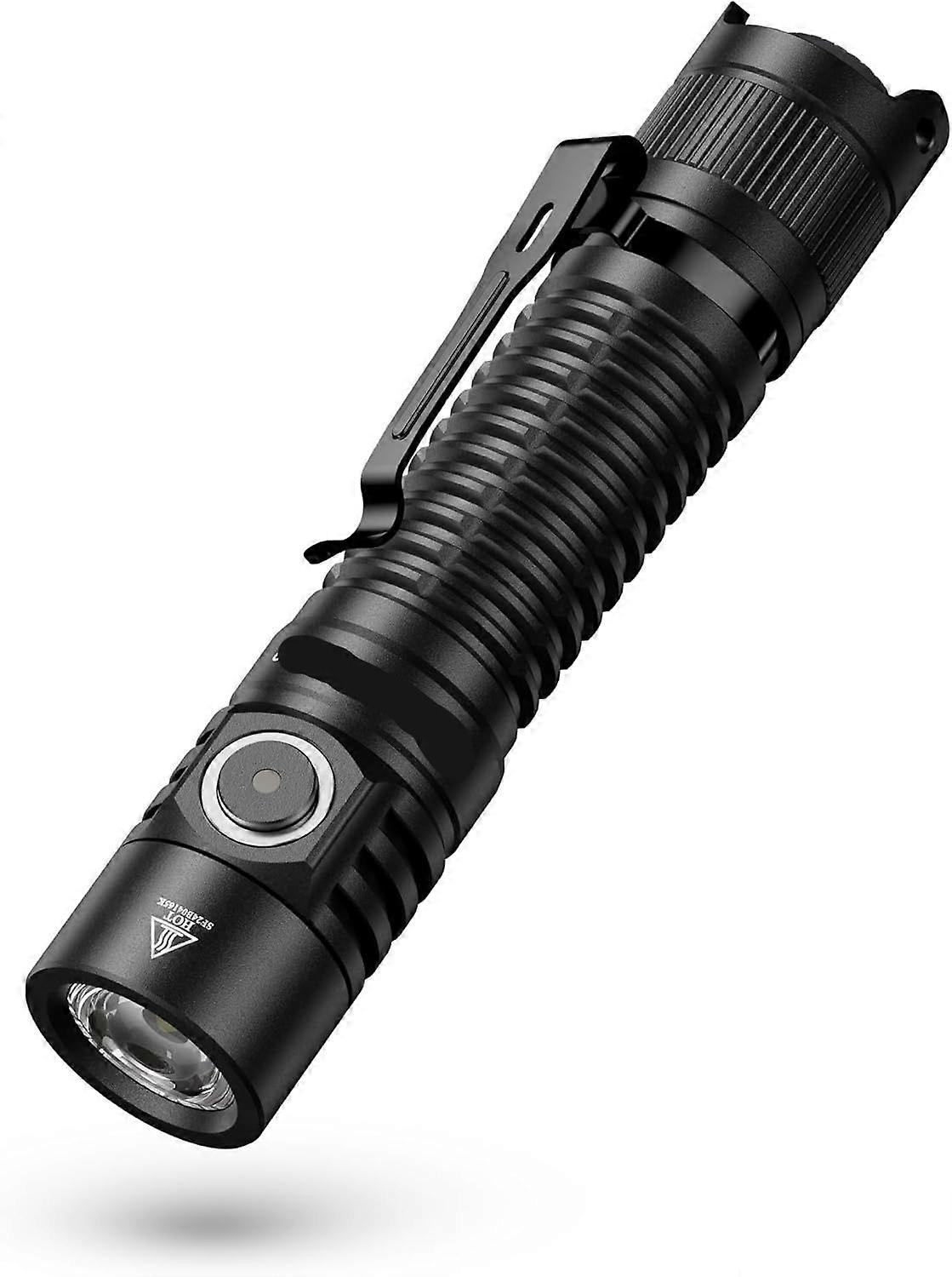 Tactical Flashlight Rechargeable, 2000 High Lumen Pocket Flashlight with Powerful LED(Black)