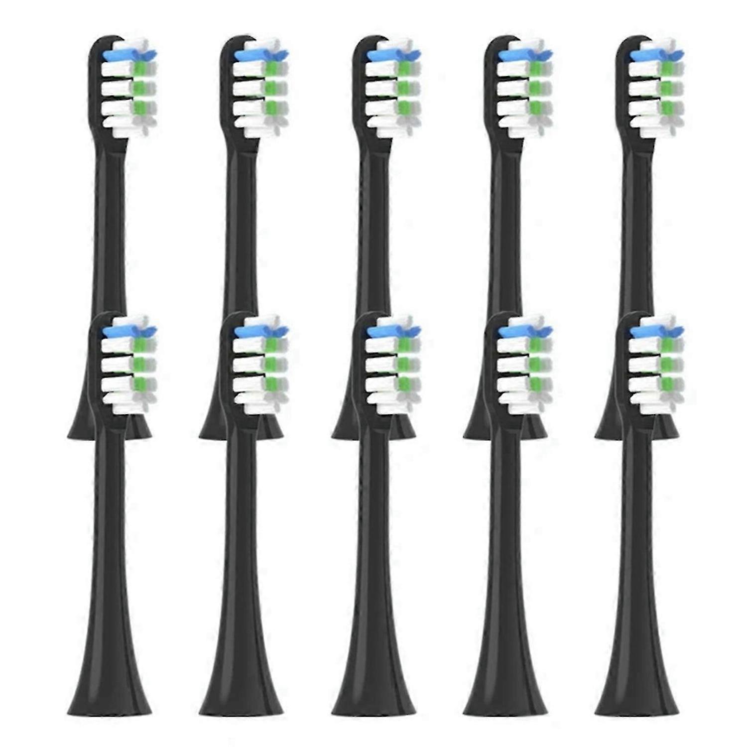 10PCS Replacement Brush Heads for X3 Electric Toothbrush,Black