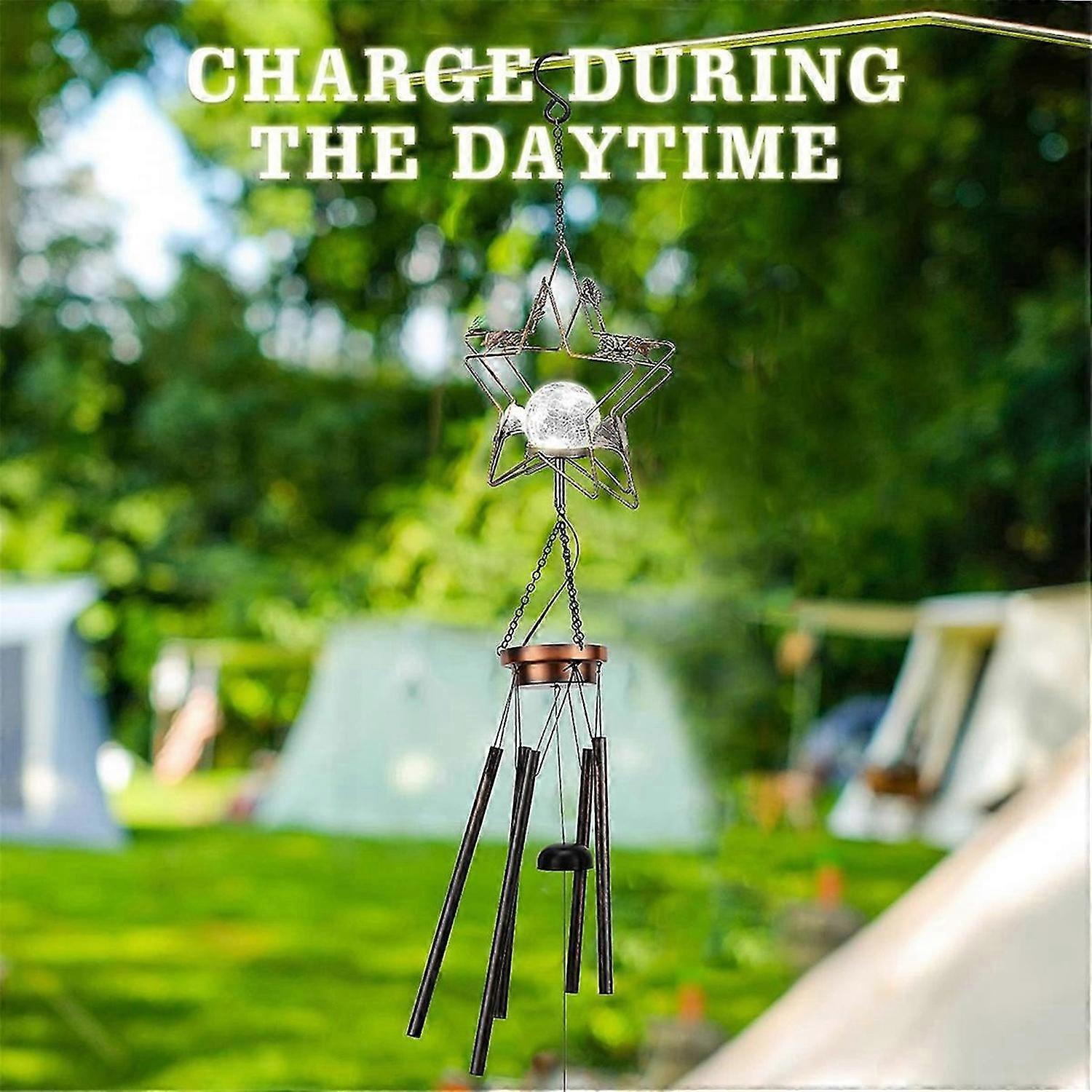Wind Chimes for Outside, Star Solar Windchimes Outdoors, B