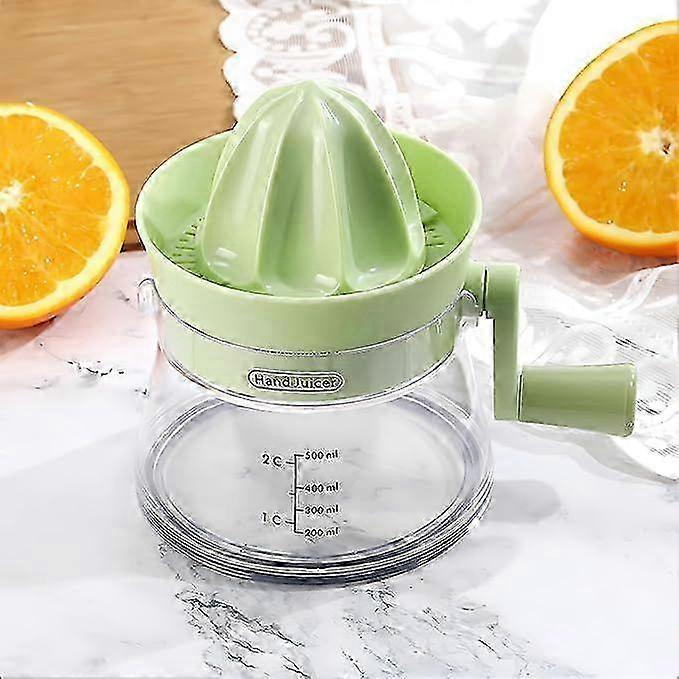 500ML Manual Citrus Juicer, Portable Hand Crank Juicer for Orange, Watermelon, Apple, Pineapple, Lemon Lime Squeezer with Grip Handle, Easy to Clean