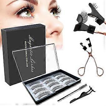 Magnetic Eyelashes, 3d False Eyelashes, Artificial Eyelashes Magnetic Set With Auxiliaryeezers &amp; Box Eyelashes