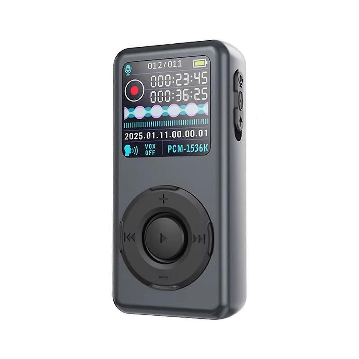 64GB Small Noise Cancel Sound Activated Voice Recorder for Business Meeting Audio Record Compact Sports Music MP3 Player