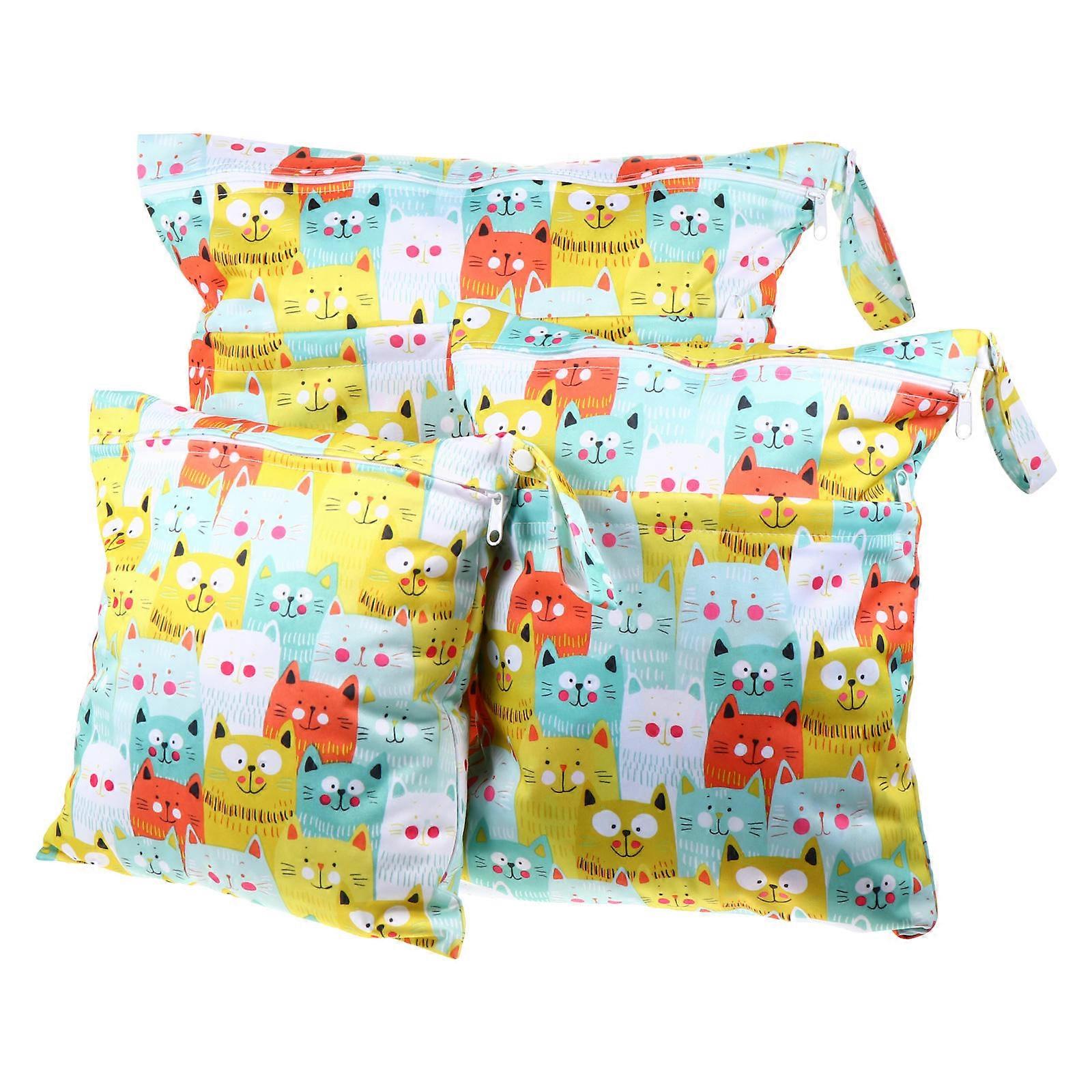Reusable Diaper Storage Bag Waterproof for Baby 3Pcs Wet Dry Nursery Set
