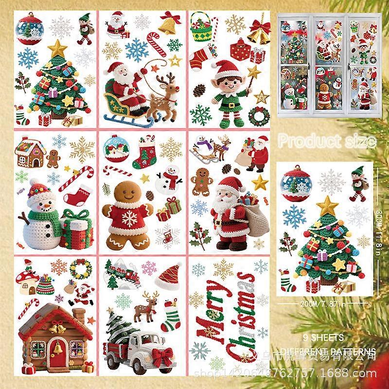New Christmas static window stickers window Santa Claus snowman elk decorative wall stickers