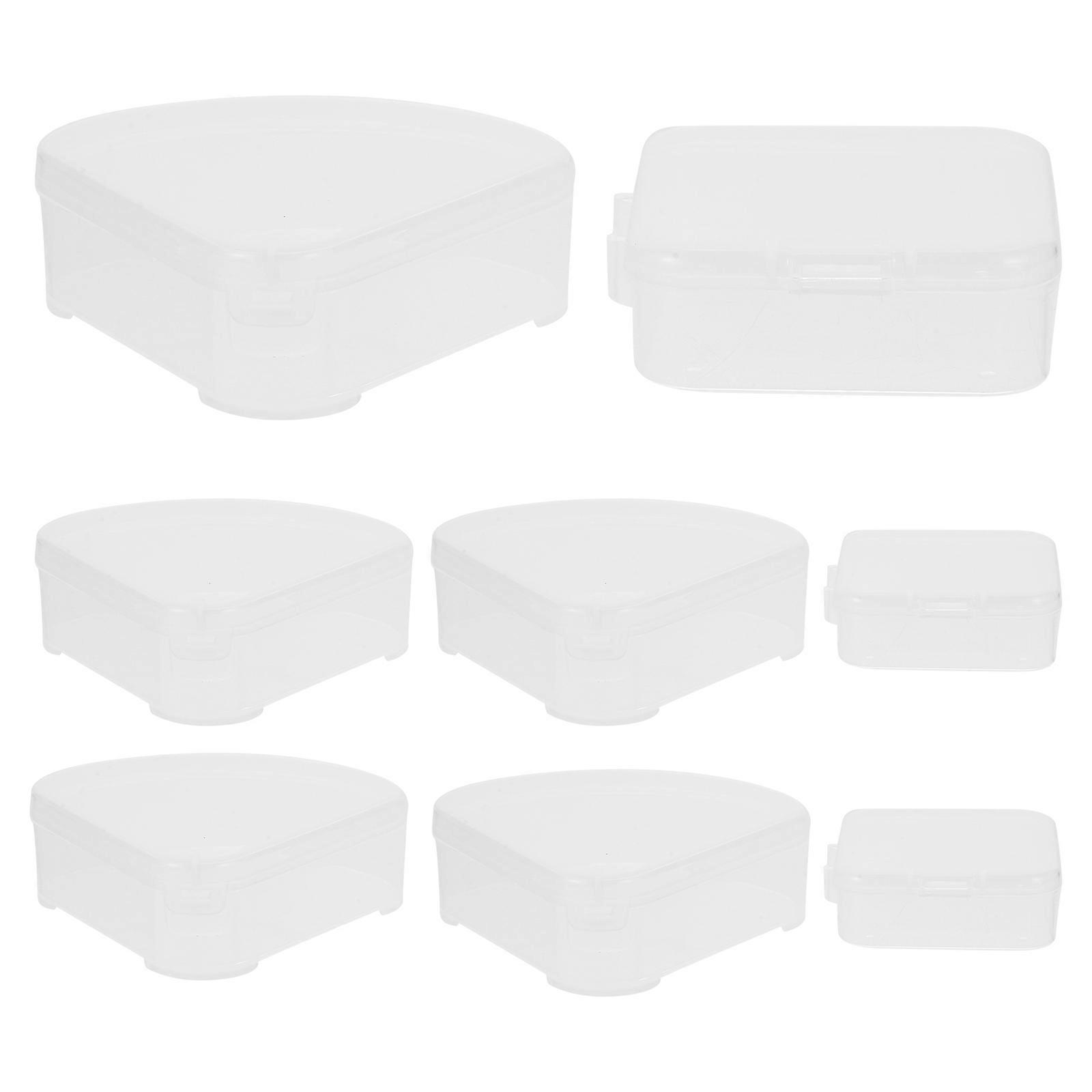 Makeup Puff Holder Small Plastic Triangular Powder Puff Case 40Pcs