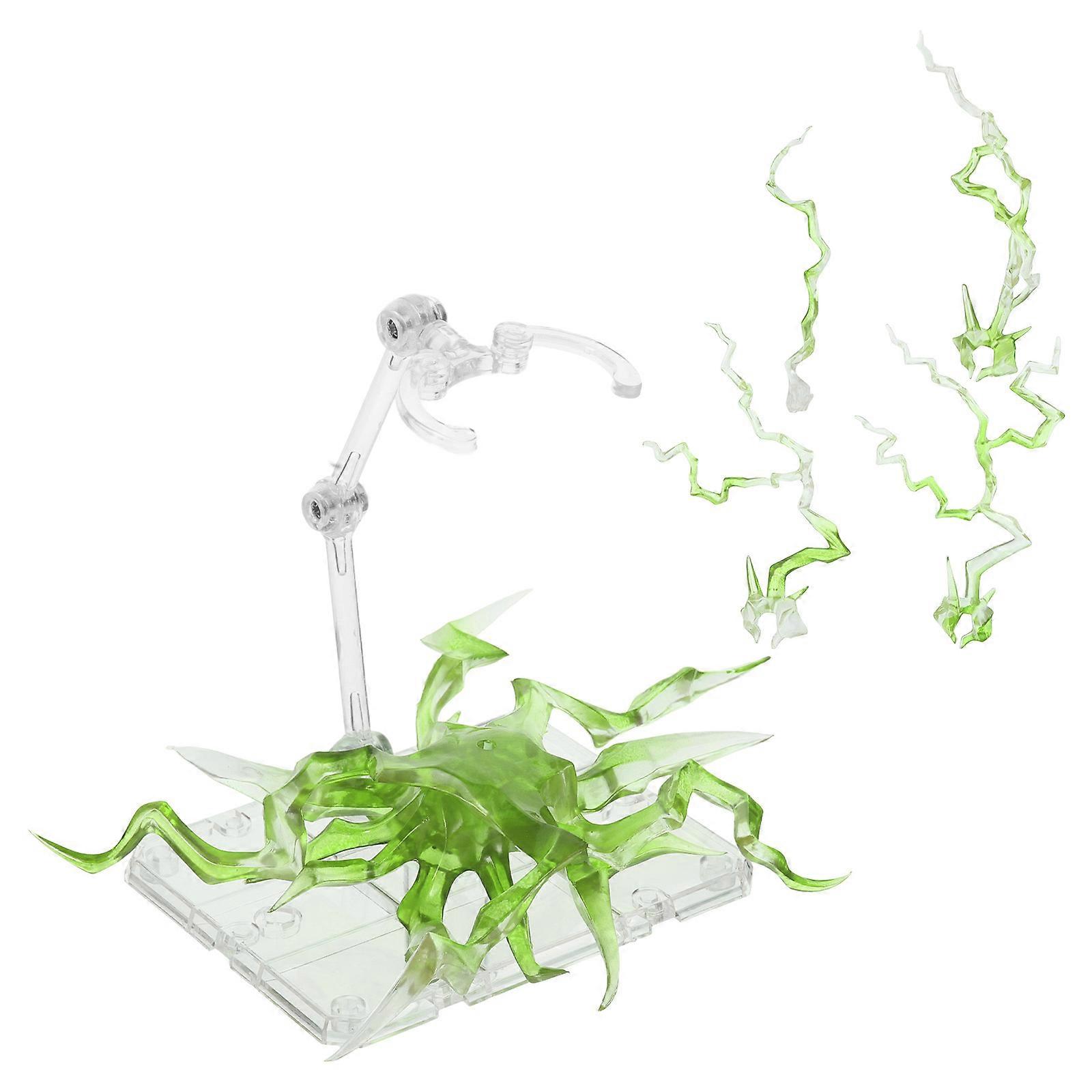 Action Figure Display Stand with Effect for Doll Support 2Sets Green Plastic