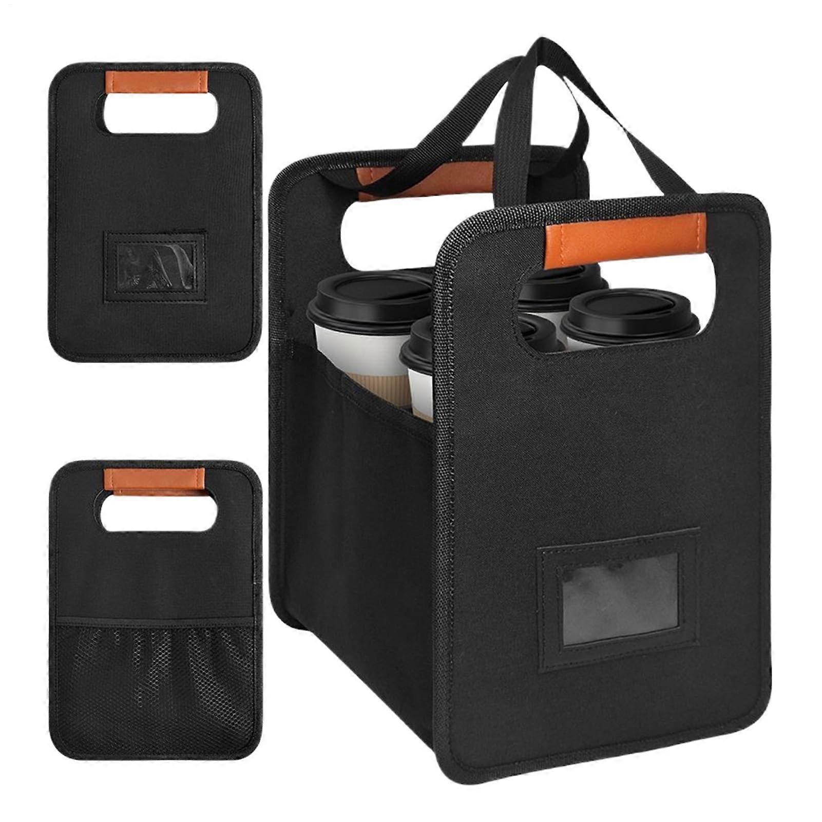 Drink Carrier Insulated Beverage Holder With 4Cup Tray And Adjustable Dividers, Beer Carrier