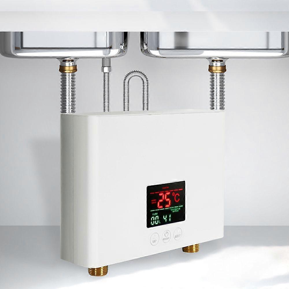 Instant Water Heater 3KW Mini Electric Tankless Water Heater Wall-Mounted with LED Display 3-Level Temperature Adjustment Remote Control for Home Kitc