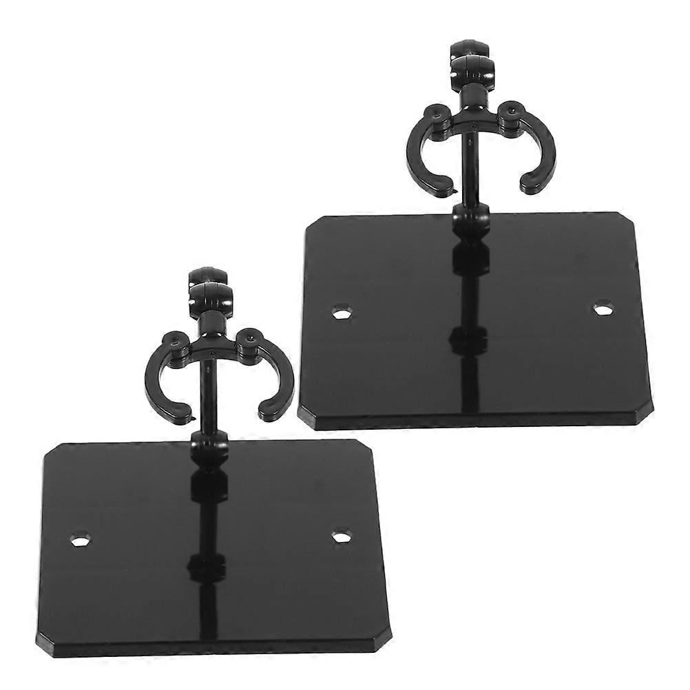 10Pcs Black Plastic Adjustable Action Figure Display Stand for Desk Use