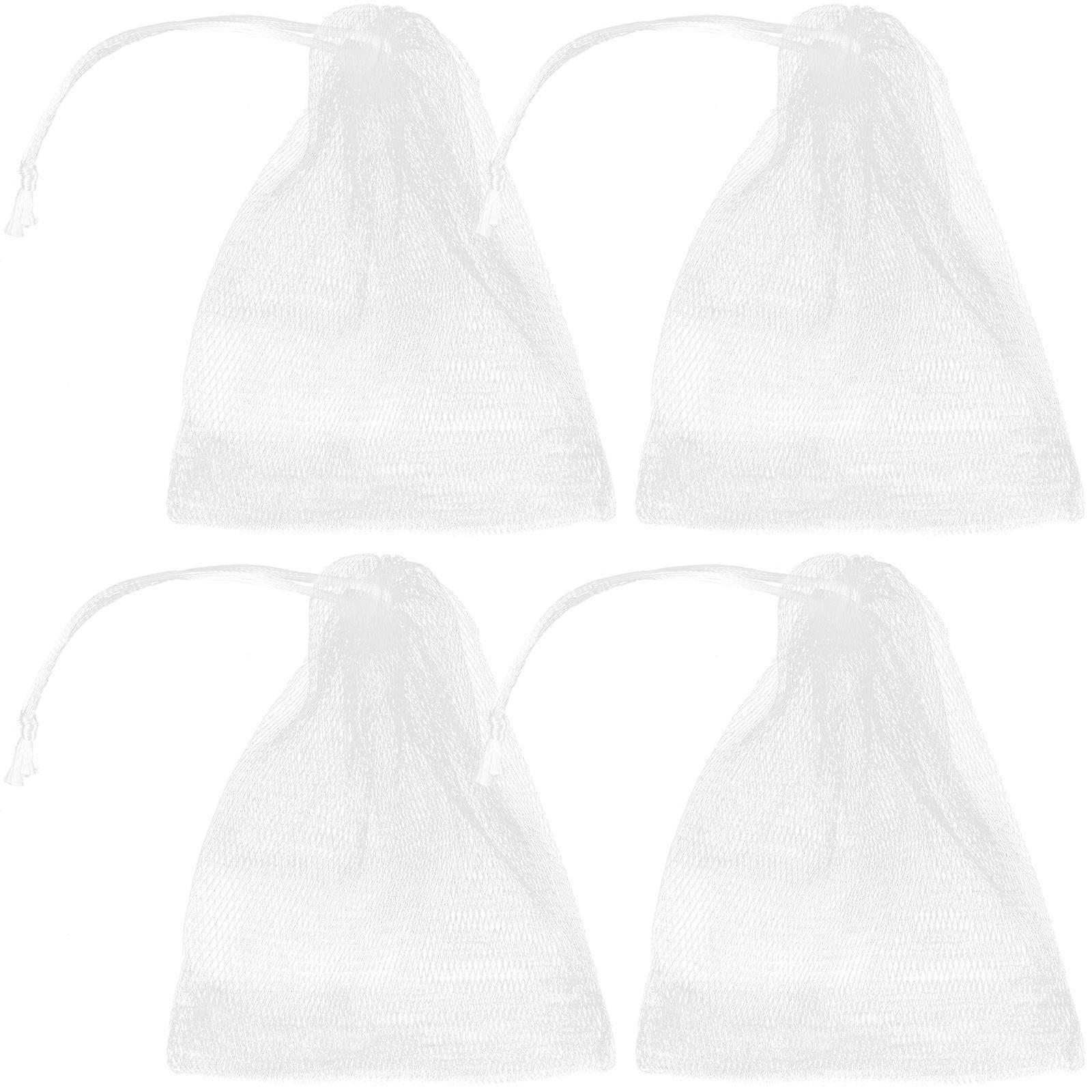 Soap Mesh Holder Bubble Net for Body Cleaning 4Pcs Transparent Pouches
