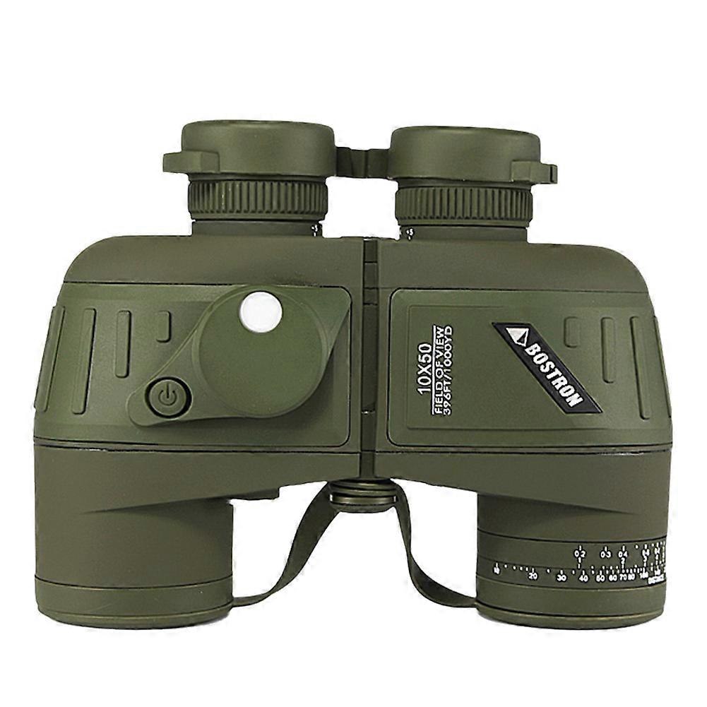 BOSTRON Marine Navigation Binoculars Waterproof Anti Fog Night Vision Navigation Telescope with Compass Scale 10X50 Army Green