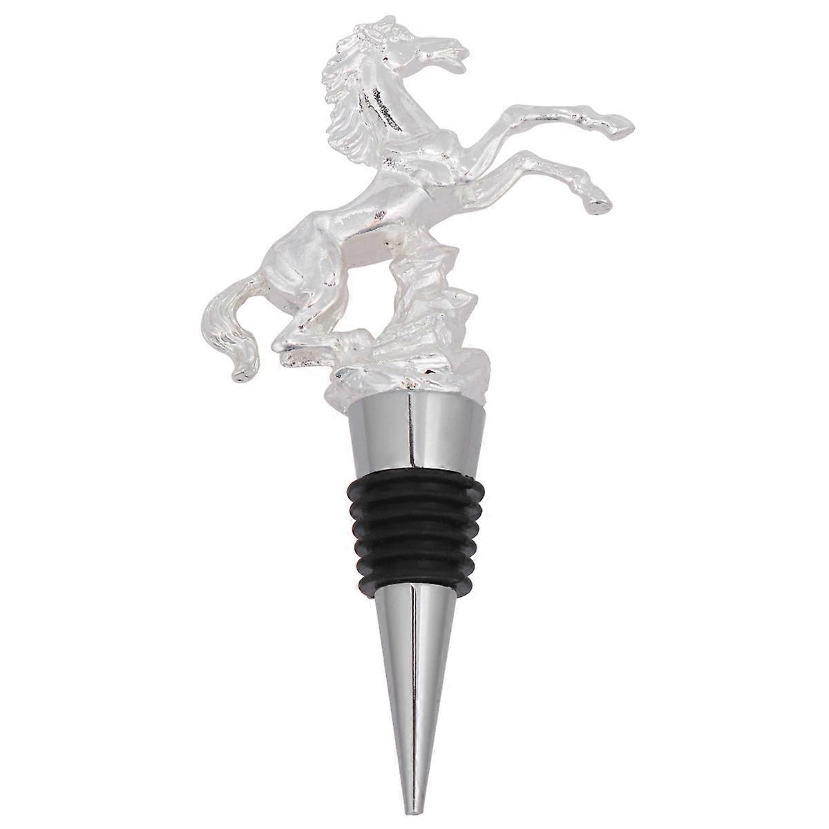 Creative Bottle Stopper Horse Design Preservation Air-Tight Seal Silver 13.2x7x2.2Cm 1Pack