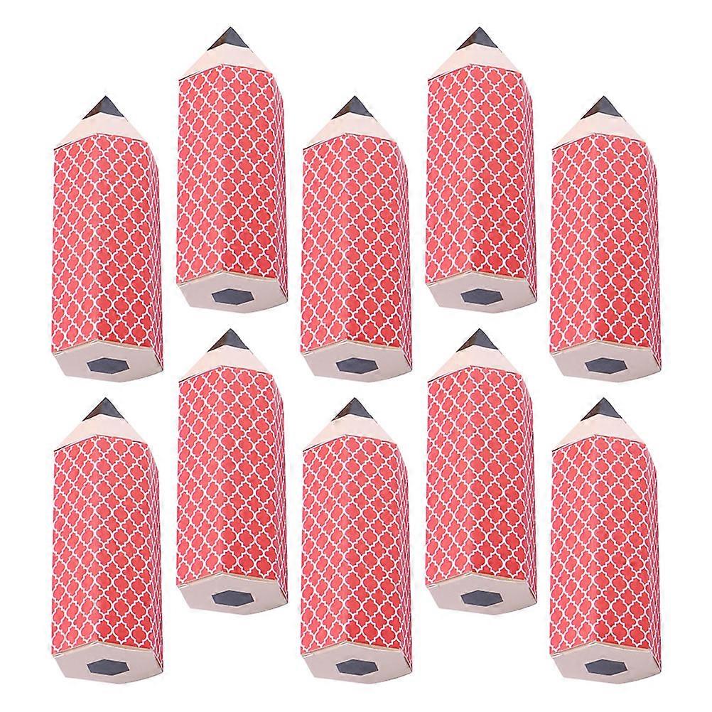 10Pcs Pencil Candy Gift Box for Storage Colorful Cartoon Folding Snack Box
