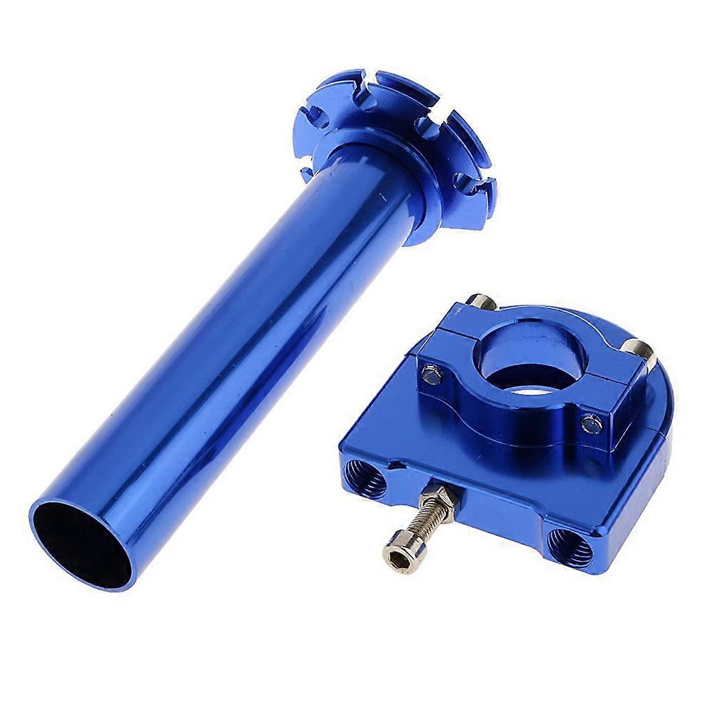 Universal Throttle Handle Motorcycle Aluminum Grip 3Pcs Blue