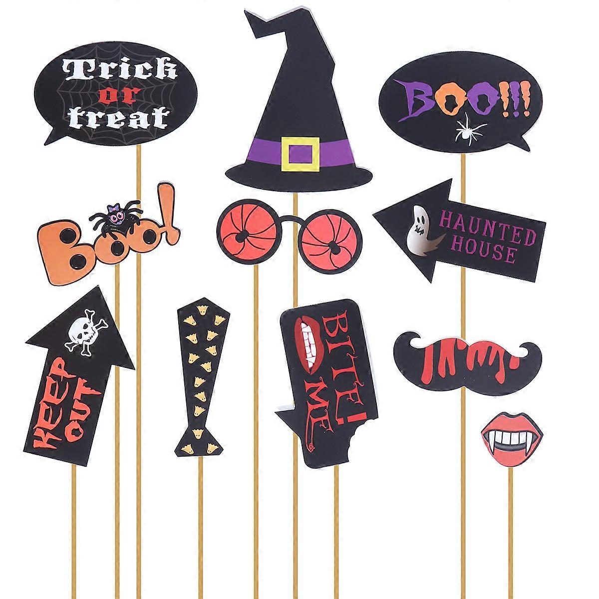 Funny Selfie Props for Halloween with 102Pcs Photo Booth Props Included