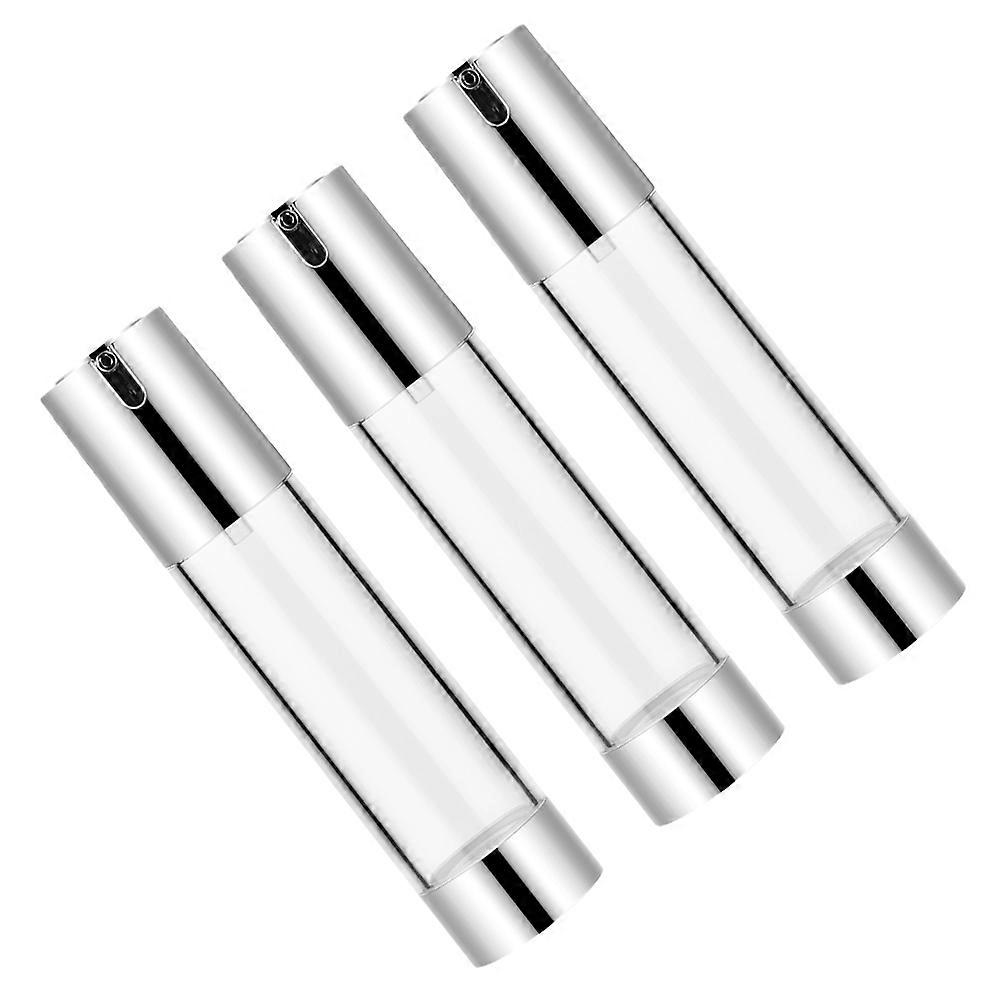 Silver Airless Pump Bottles for Storage Cosmetic Containers 12Pcs PP