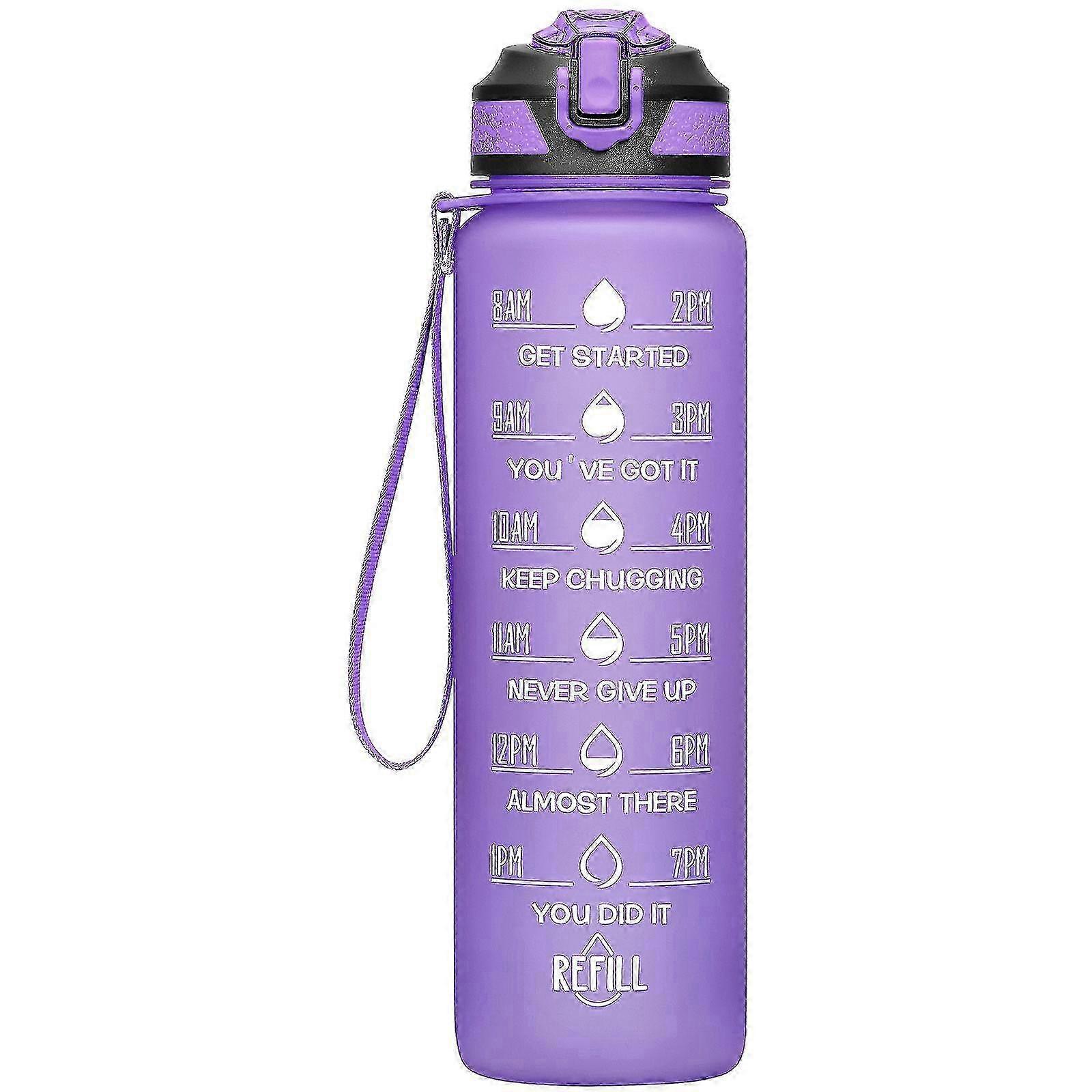 32/24 Oz Water Bottles With Removable Straw & Time Marker, Leakproof Motivational Sports Bottles 2025