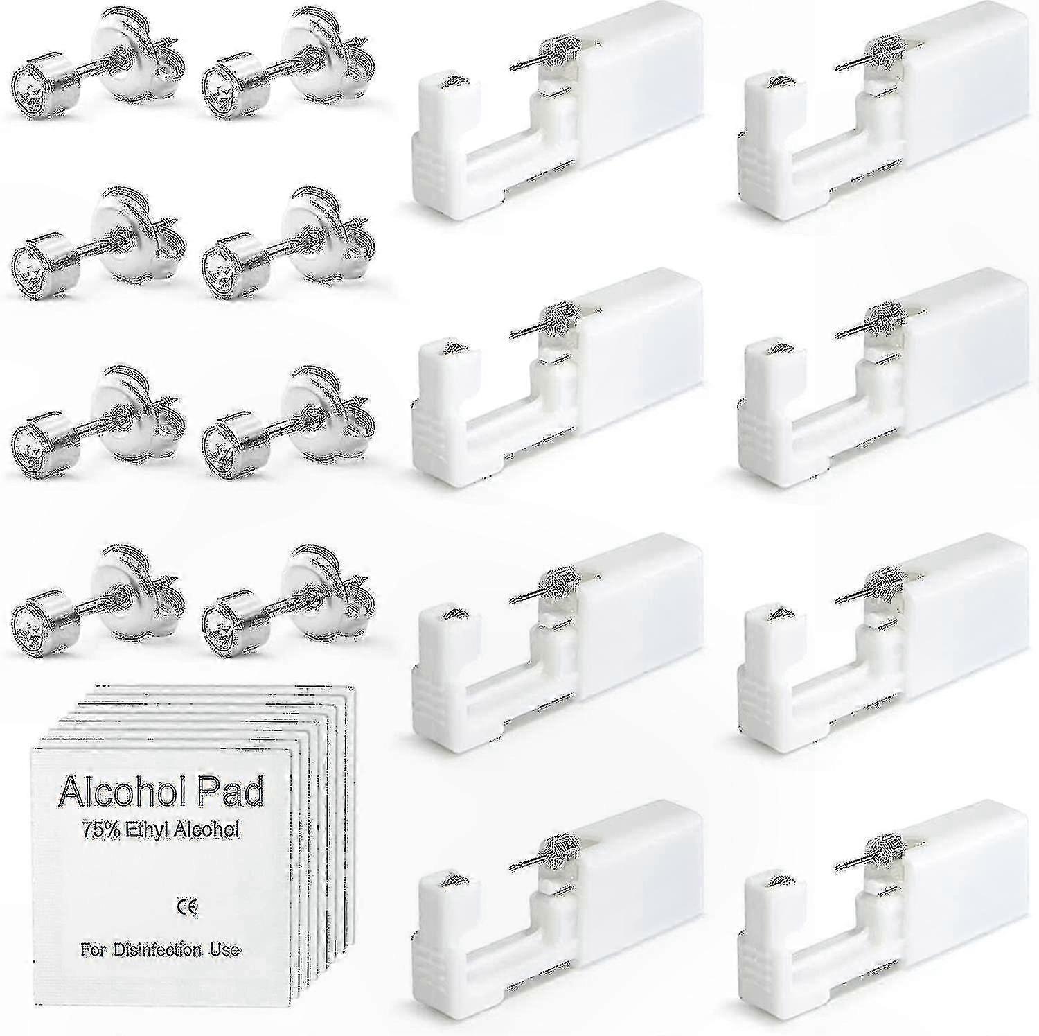 8-Pack Disposable Ear Piercing Tool with Studs for All Ages