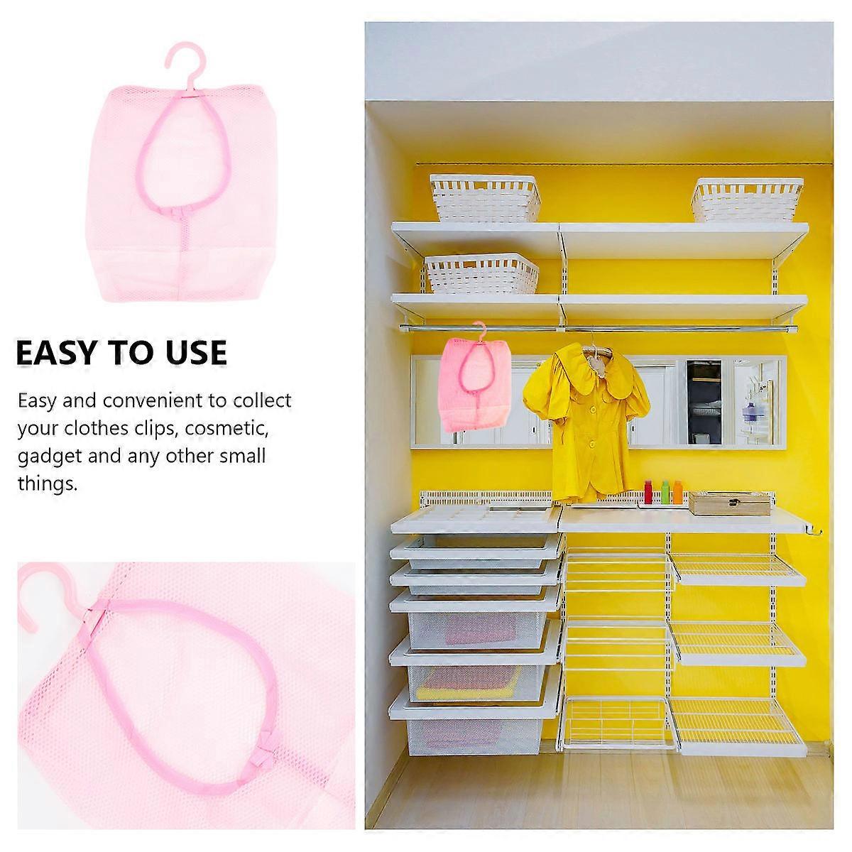 Lot de 3 sacs à pinces à linge multi-usages, en polyester, à suspendre, pour rangement de placard, 22 x 37 x 0,1 cm