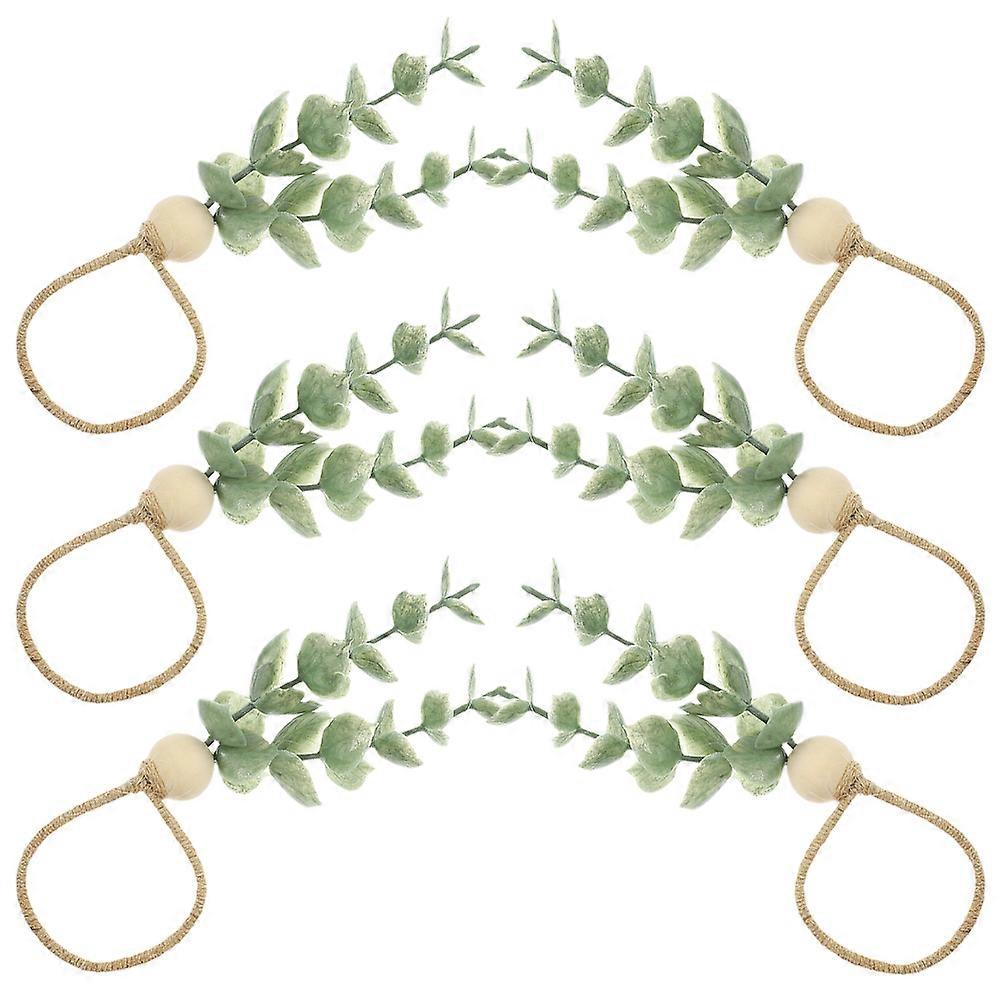 Servettringar gröna träpärlor för matbord 30-delars set