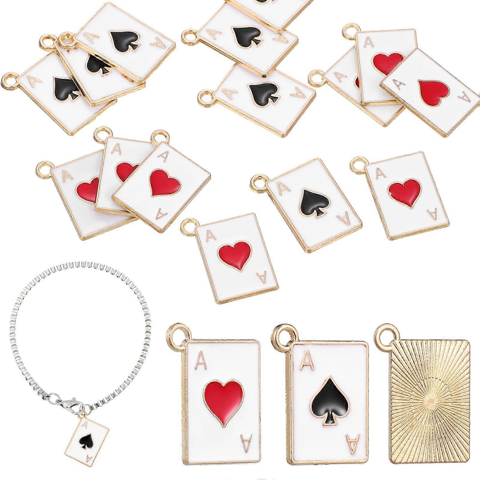 Poker Charm Alloy Charm Pendant Simple Design Smooth Surface Giving DIY Enthusiasts 0.67X0.47X0.08Inch 20Pcs