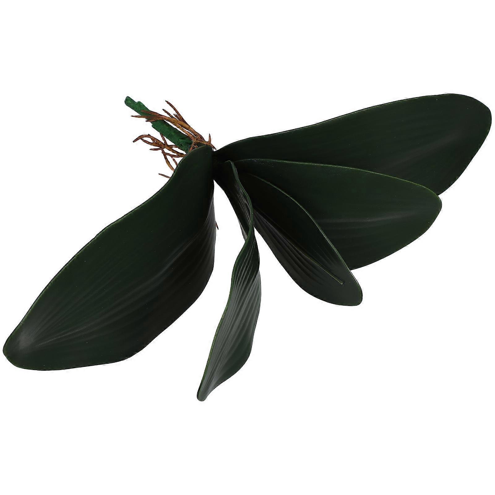 Artificial Green Orchid Leaf Phalaenopsis Branch for Office Decoration 1 Branch