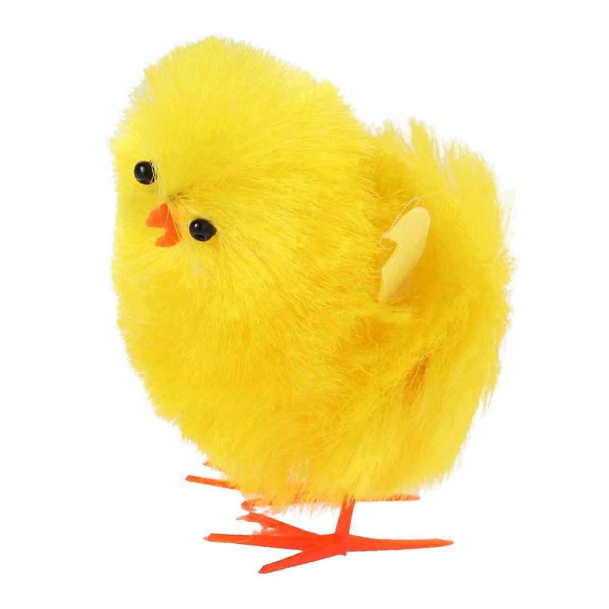 Artificial Chicken Easter Chick Toys Plush Yellow 2Pcs for Decoration