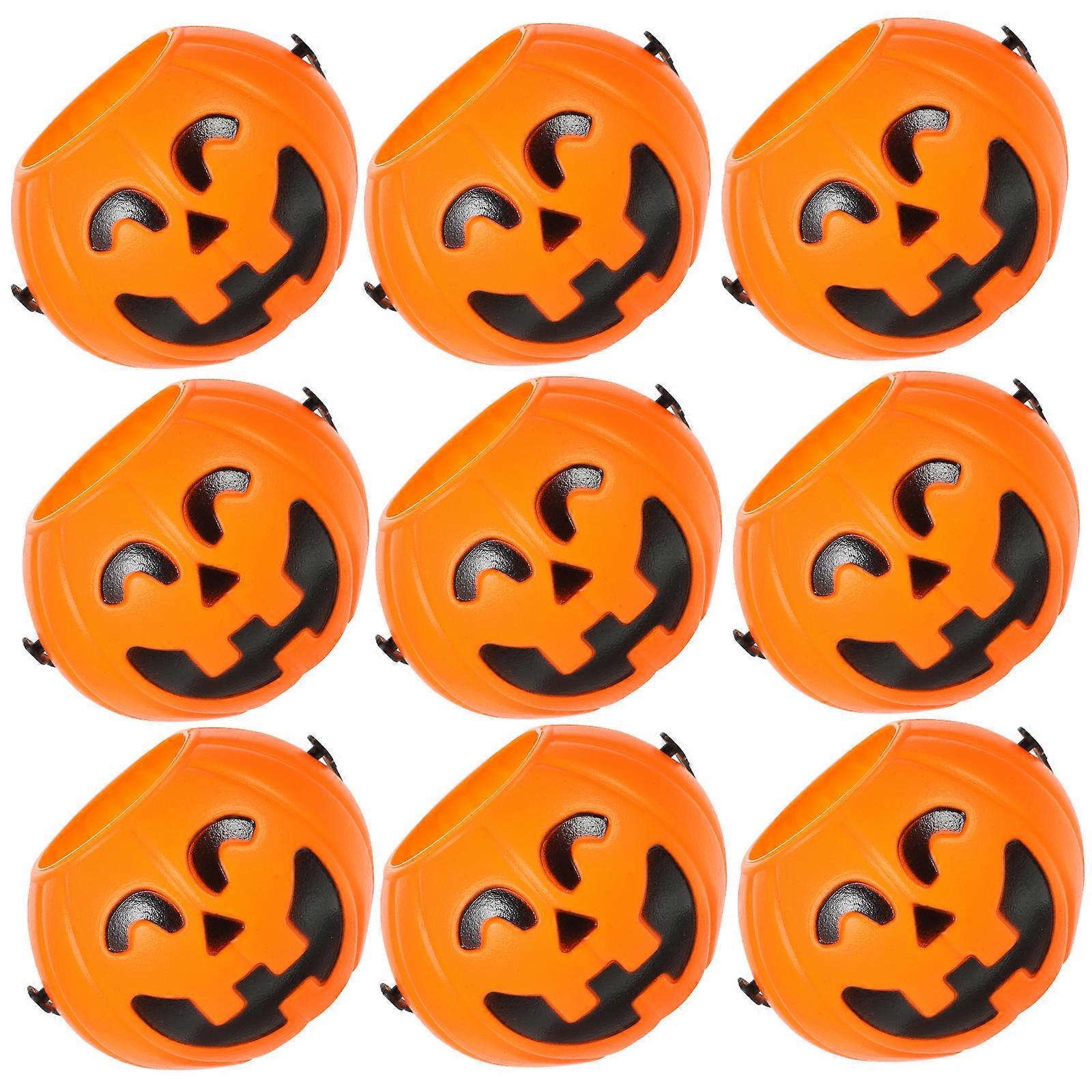 Plastic Halloween Pumpkin Bucket for Candy Storage 24Pcs