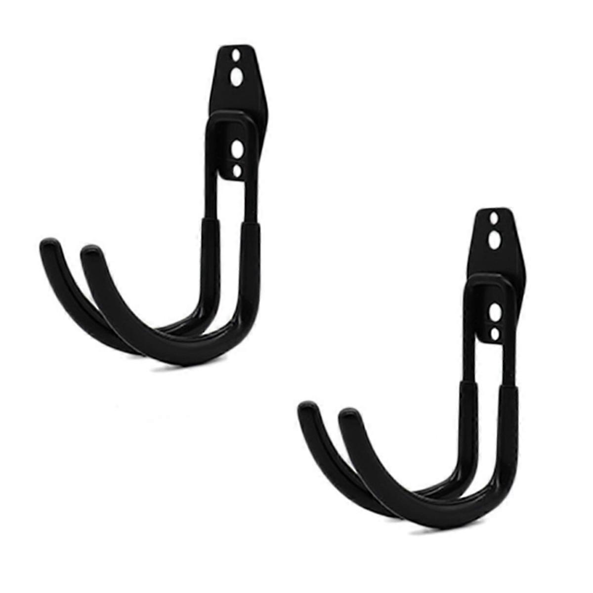 2 Wall-Mounted Composite Pulley with Wall-Mounted Bow Frames Storage and Display Equipment Metal Hooks Black