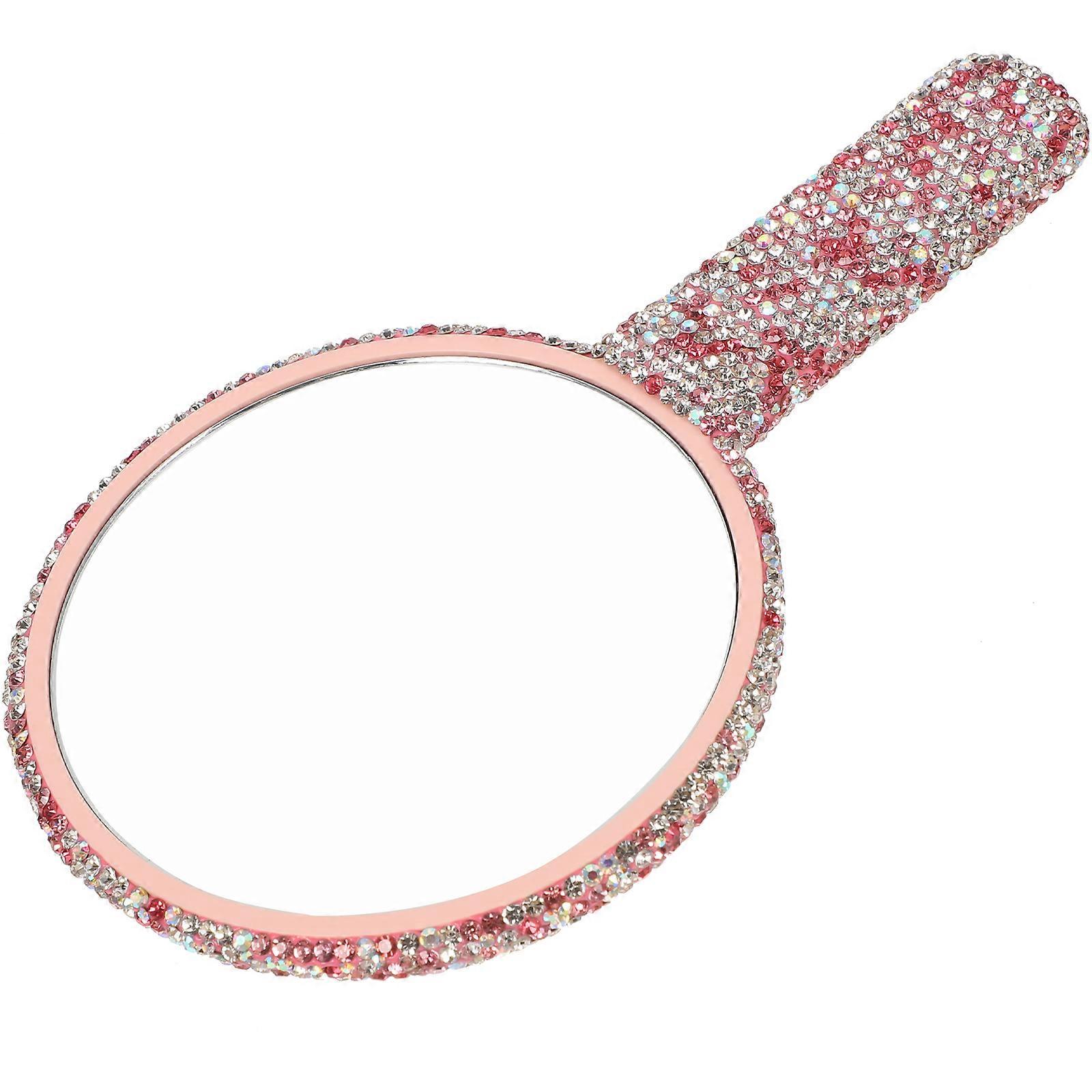 Handheld Mirror Rhinestone Makeup Mirror for Makeup 3Pcs Cosmetic Set