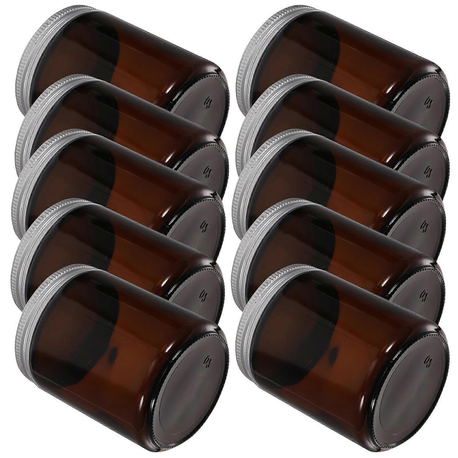 Glass Candle Jar with Lid for Storing 12Pcs Brown Empty Candle Containers
